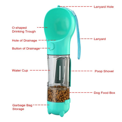 Paws & Pals 4-in-1 Dog Water Bottle